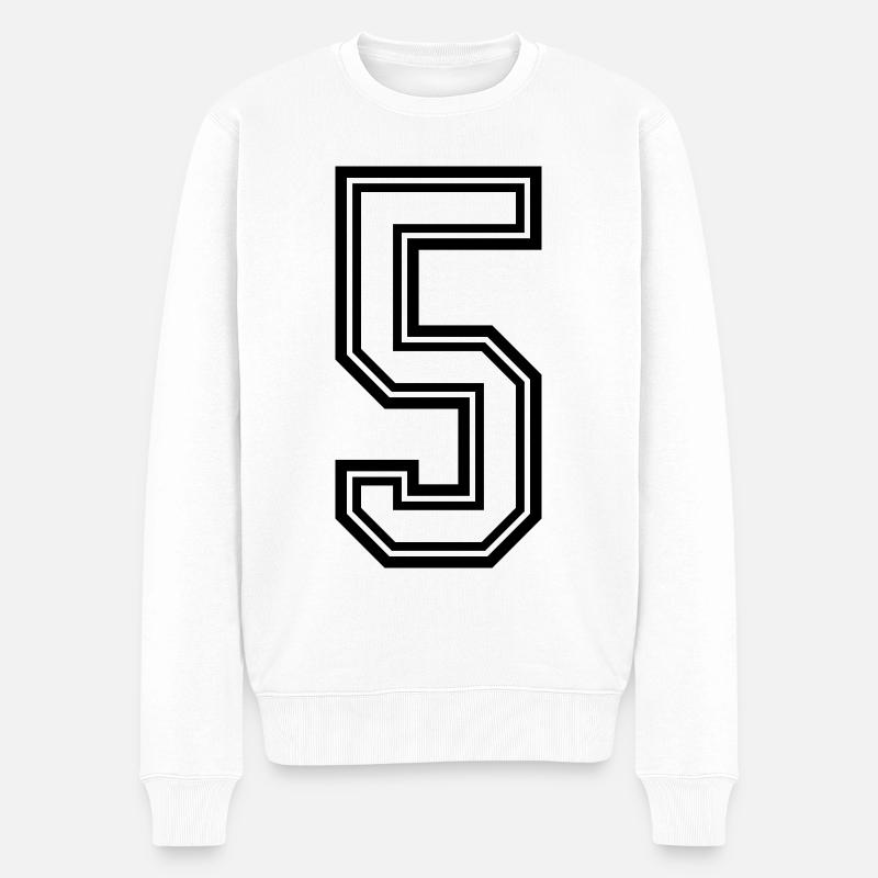 5 Symbole numérique - Pull Premium bio Homme - blanc