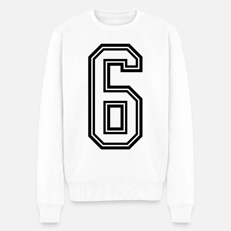 6 Zahl symbol - Männer Premium Bio Pullover - Weiß