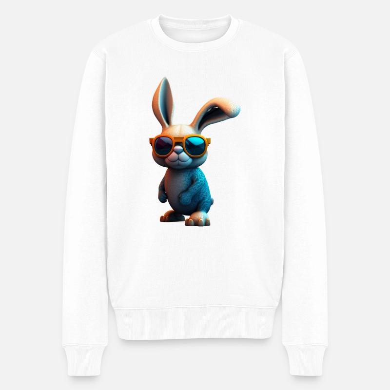 Rabbit - Männer Premium Bio Pullover - Weiß