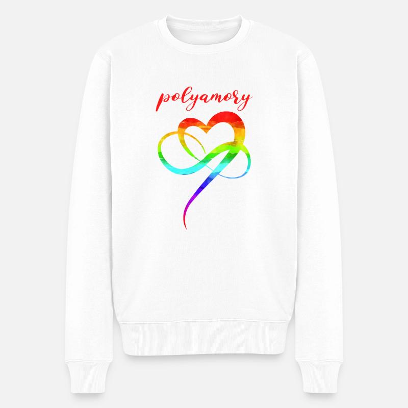 Polyamorie Infinity Heart LGBTQ Liebe - Männer Premium Bio Pullover - Weiß