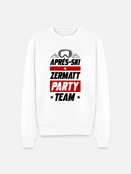Après Ski Zermatt Party Team - Men's Premium Organic Jumper - white
