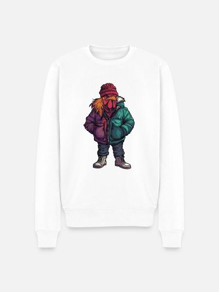 Rooster Funny Winter - Men's Premium Organic Jumper - white