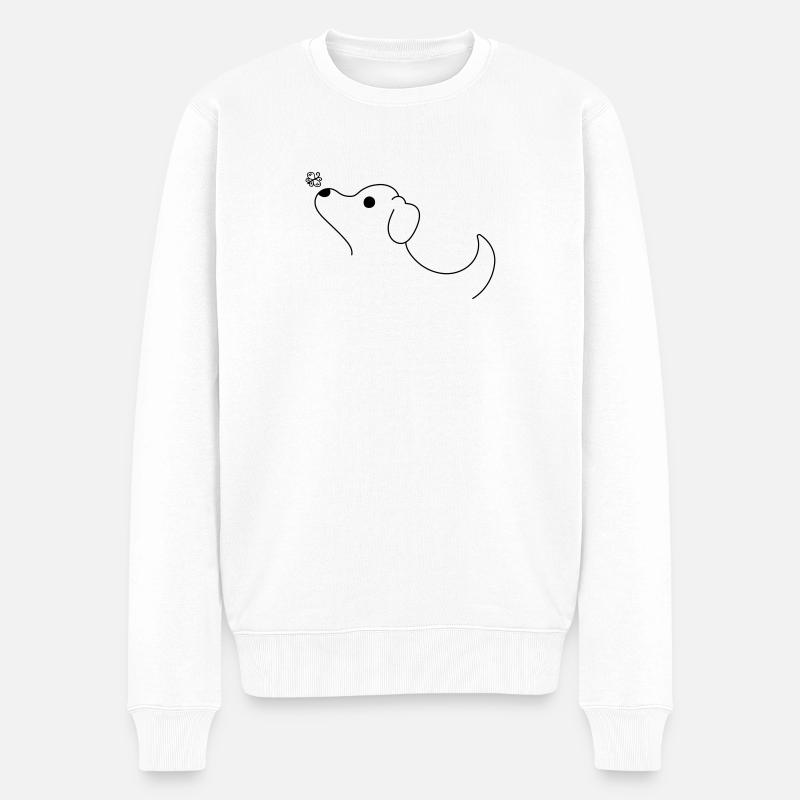 Hund - Männer Premium Bio Pullover - Weiß
