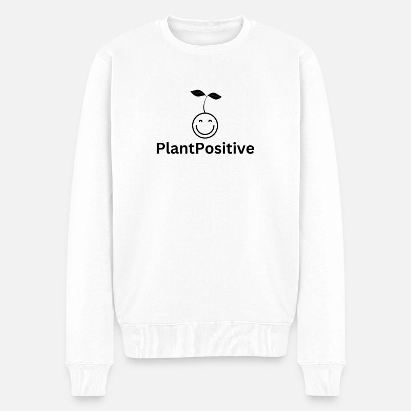 "PlantPositive" ein Pflanzenliebhaber Design - Männer Premium Bio Pullover - Weiß