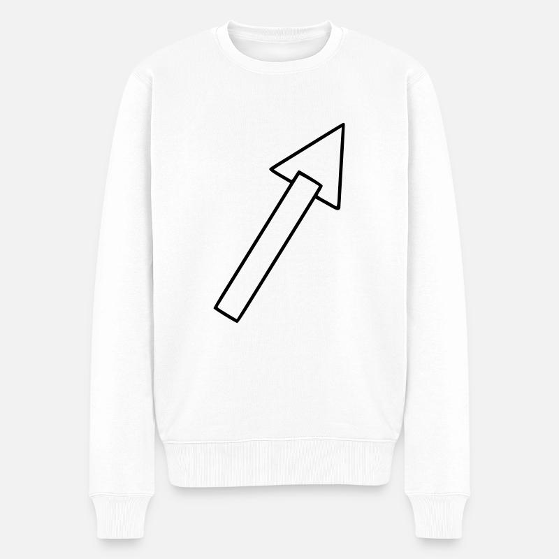 Flèche dessin croquis noir - Pull Premium bio Homme - blanc