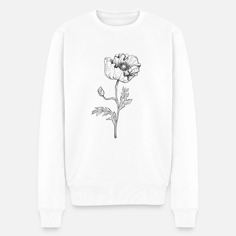 Poppy Poppy Papaver - Pull Premium bio Homme - blanc