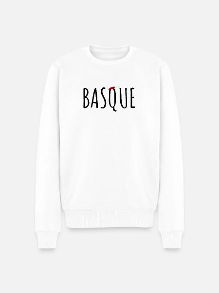 BASQUE Beret Rouge - Pull Premium bio Homme - blanc
