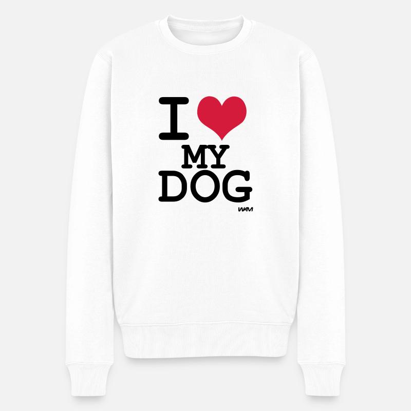 j'aime mon chien by wam - Pull Premium bio Homme - blanc