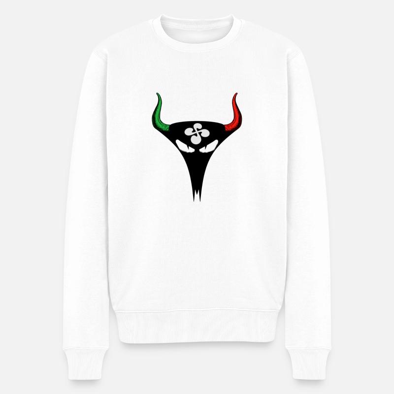 Baskische Stier - Männer Premium Bio Pullover - Weiß