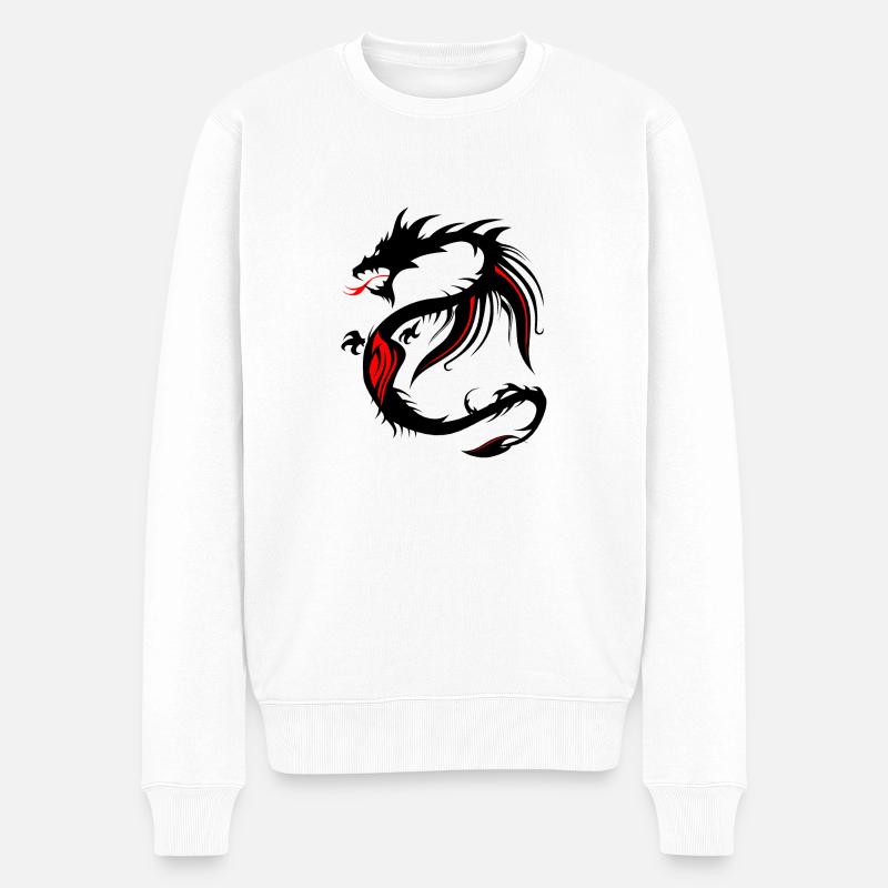 Drachen Tribal Tattoo Form 2004 Uuuuuuuuuu w - Männer Premium Bio Pullover - Weiß