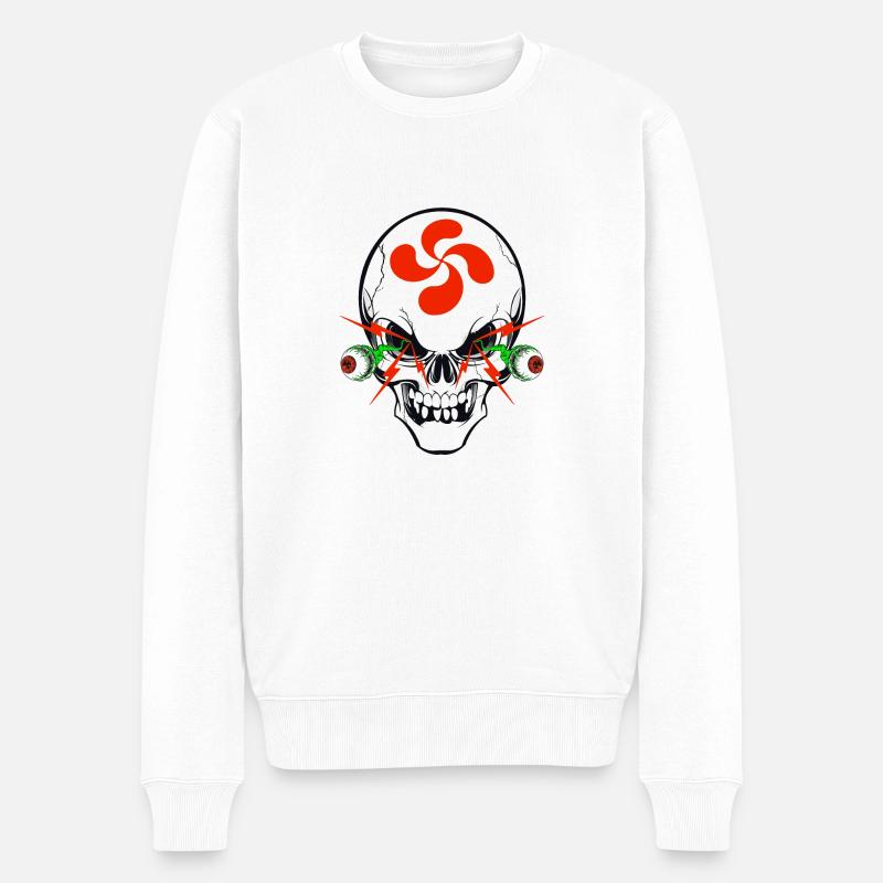 basque skull - Pull Premium bio Homme - blanc