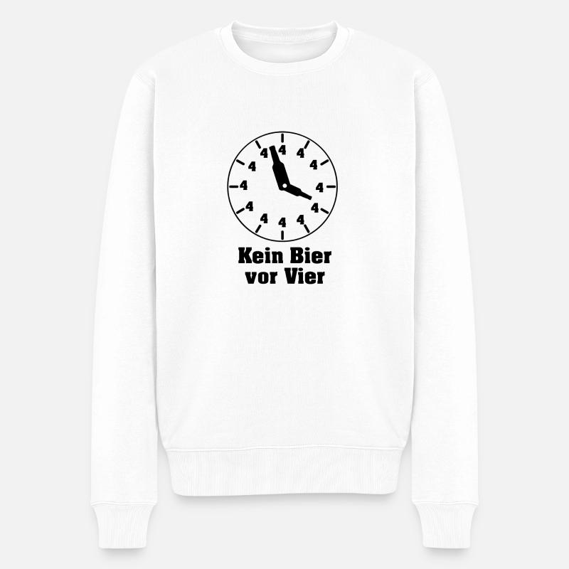 Kein Bier vor Vier - Männer Premium Bio Pullover - Weiß
