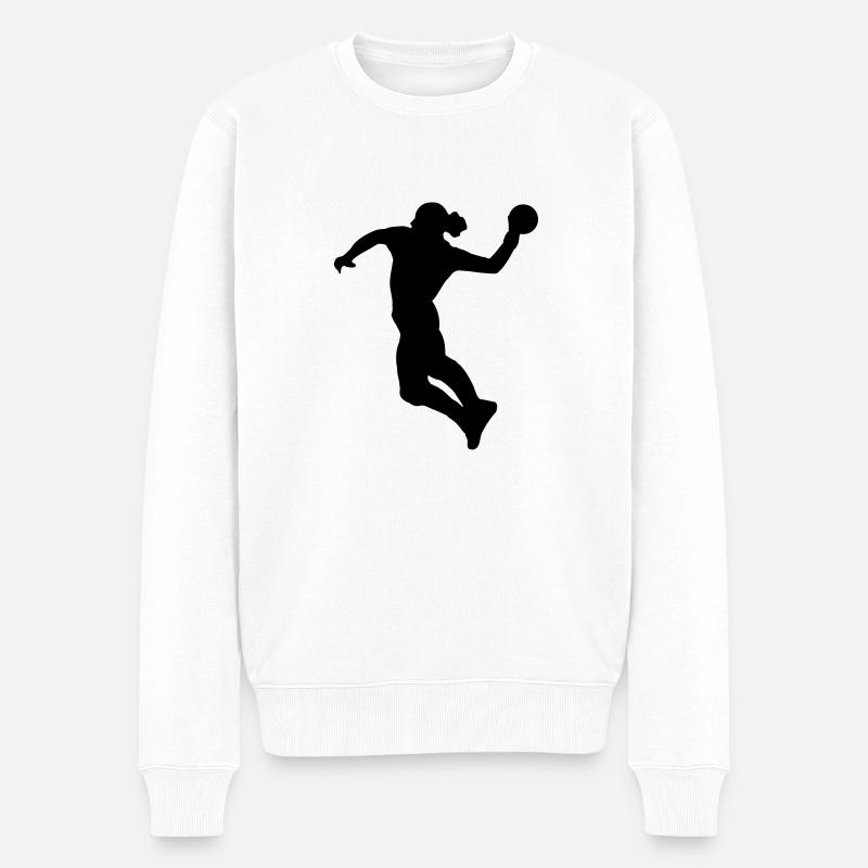 Handball female de - Männer Premium Bio Pullover - Weiß