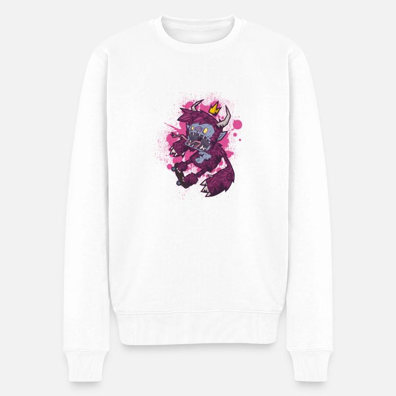 Pink Monstre - Pull Premium bio Homme - blanc