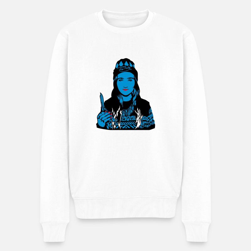 Colt - Butterfly Girl - Männer Premium Bio Pullover - Weiß