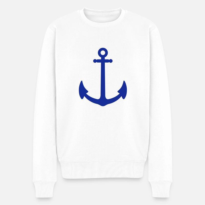 anker - Männer Premium Bio Pullover - Weiß