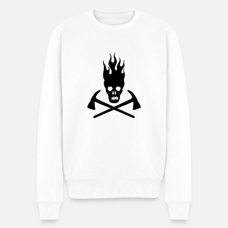feuerwehr - Männer Premium Bio Pullover - Weiß