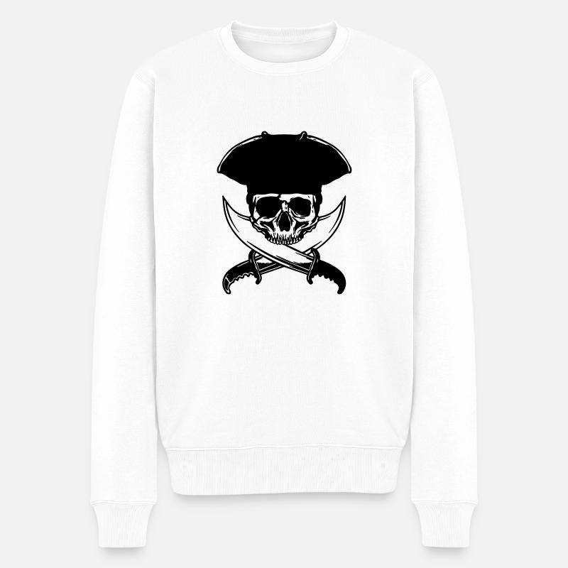 skull-pirate - Pull Premium bio Homme - blanc