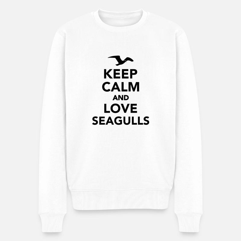 Möwe - Männer Premium Bio Pullover - Weiß