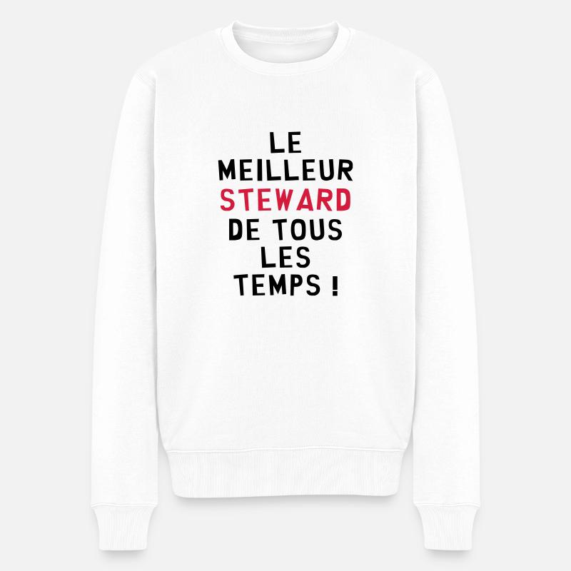 Pilote d'Avion / Steward / Aviation / Hôtesse - Pull Premium bio Homme - blanc