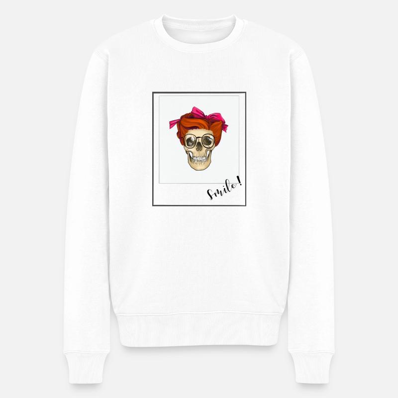 Pin up Smile - Pull Premium bio Homme - blanc