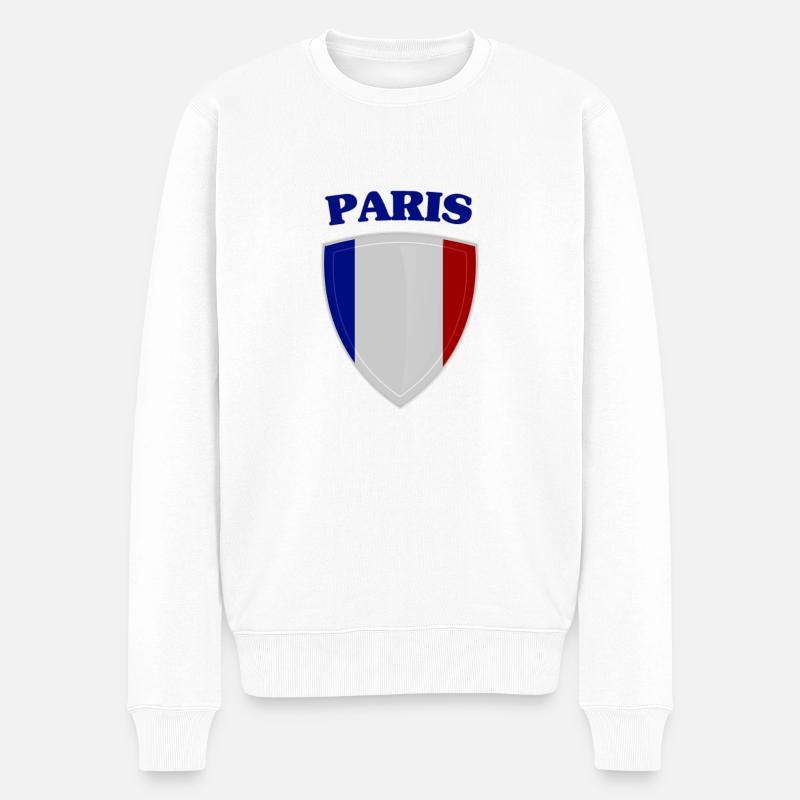 Paris - Männer Premium Bio Pullover - Weiß