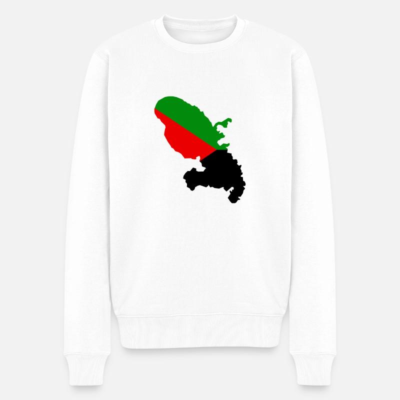 Karte Martinique - Männer Premium Bio Pullover - Weiß