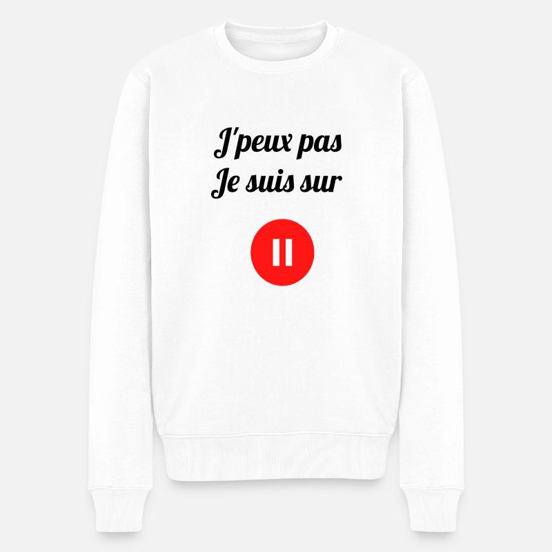j'peux pas je suis sur pause - Pull Premium bio Homme - blanc