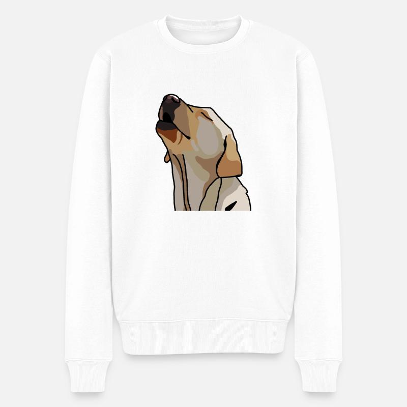 Dessin animé labrador - Pull Premium bio Homme - blanc