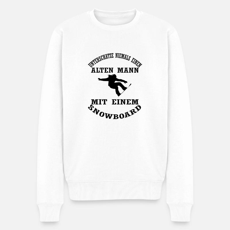 Snowboard Snowboarder - Männer Premium Bio Pullover - Weiß