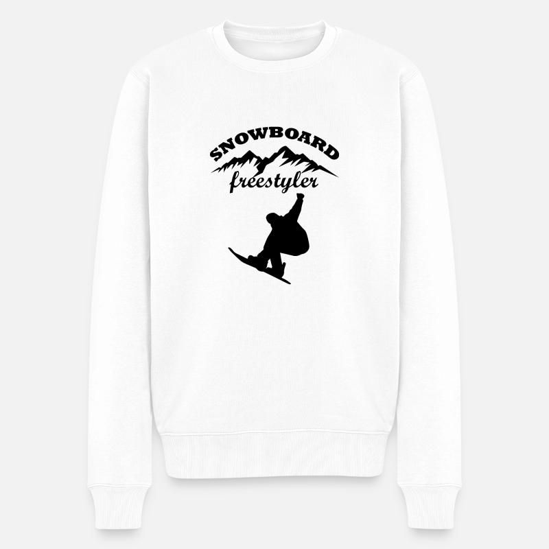 Snowboard Snowboarder - Pull Premium bio Homme - blanc