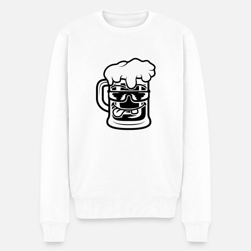 Mug de bière Cool Face - Pull Premium bio Homme - blanc