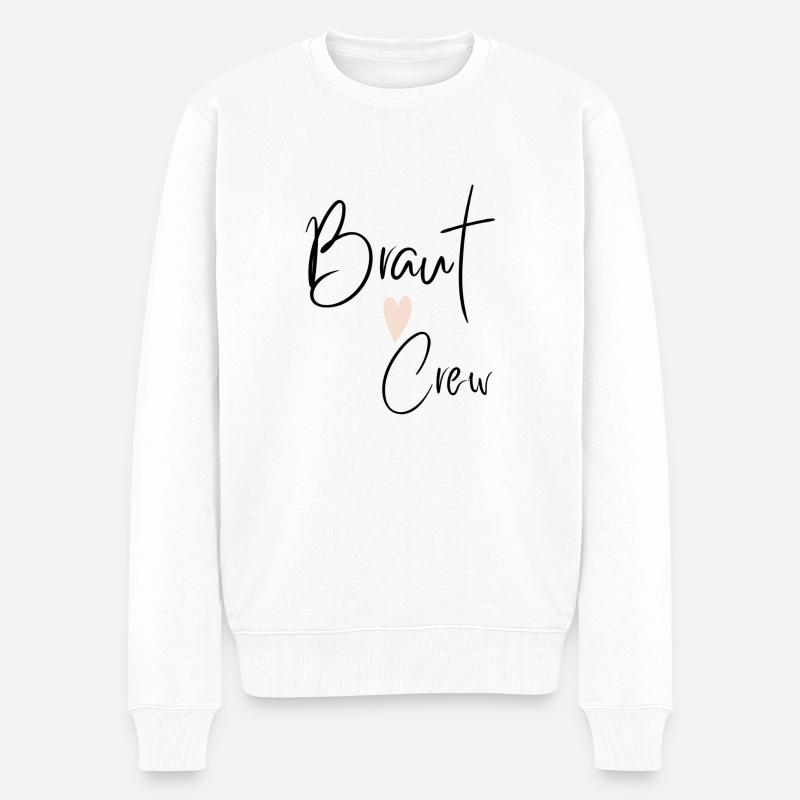 BRAUT crew - Männer Premium Bio Pullover - Weiß