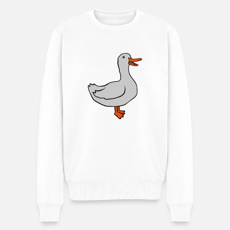 Doux design d’oie heureuse - Pull Premium bio Homme - blanc