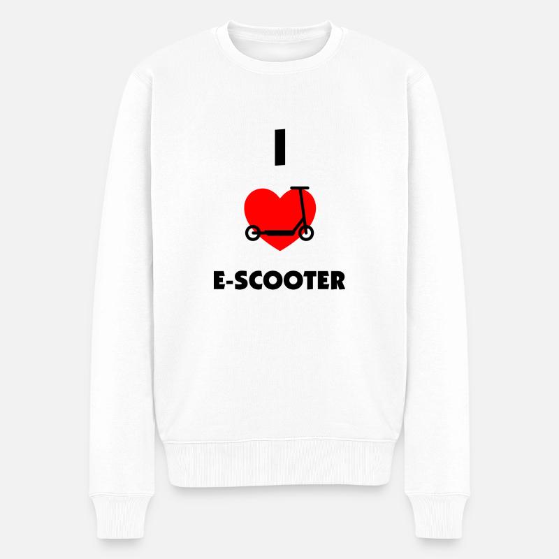 E-Scooter E-Roller Scooter - Männer Premium Bio Pullover - Weiß