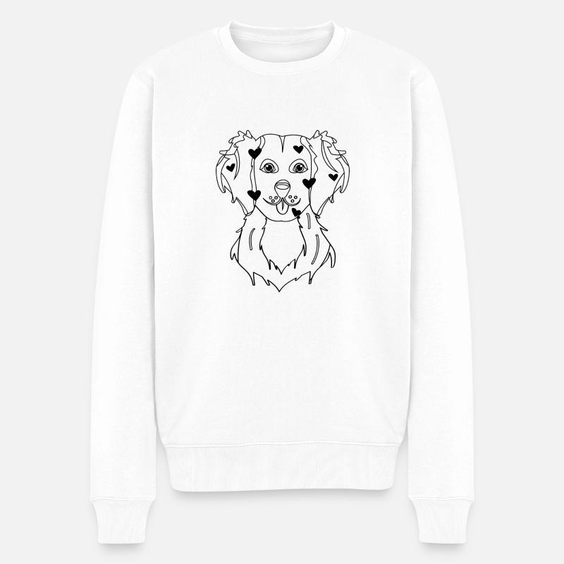 Golden Retriever - Männer Premium Bio Pullover - Weiß