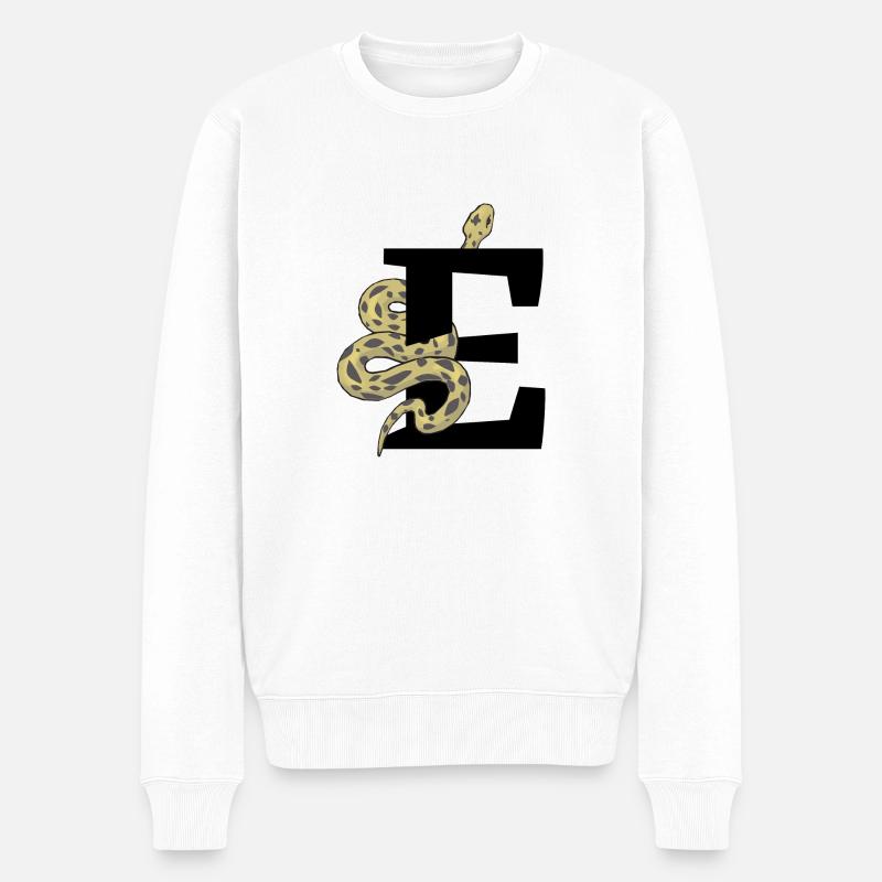 Lettre e serpent - Pull Premium bio Homme - blanc