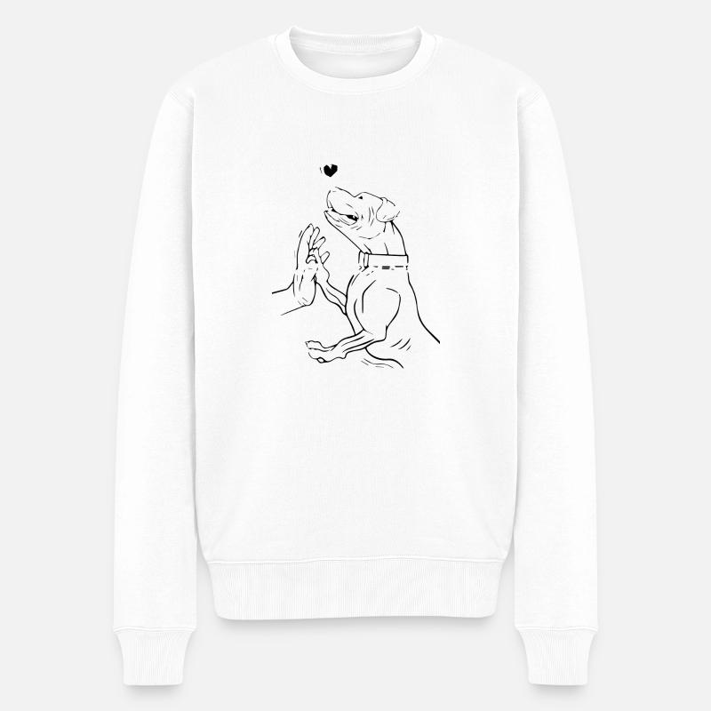 Hund Dog - Männer Premium Bio Pullover - Weiß