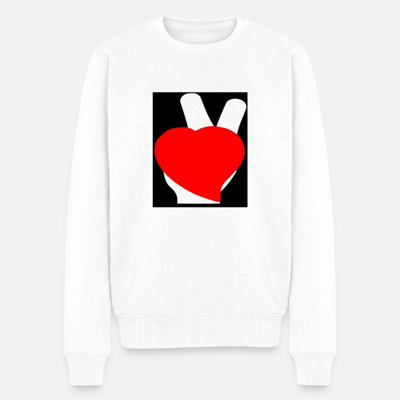 friedfertig anständig - Männer Premium Bio Pullover - Weiß