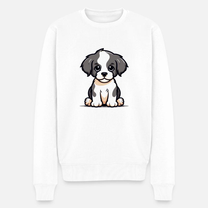 Hund - Männer Premium Bio Pullover - Weiß
