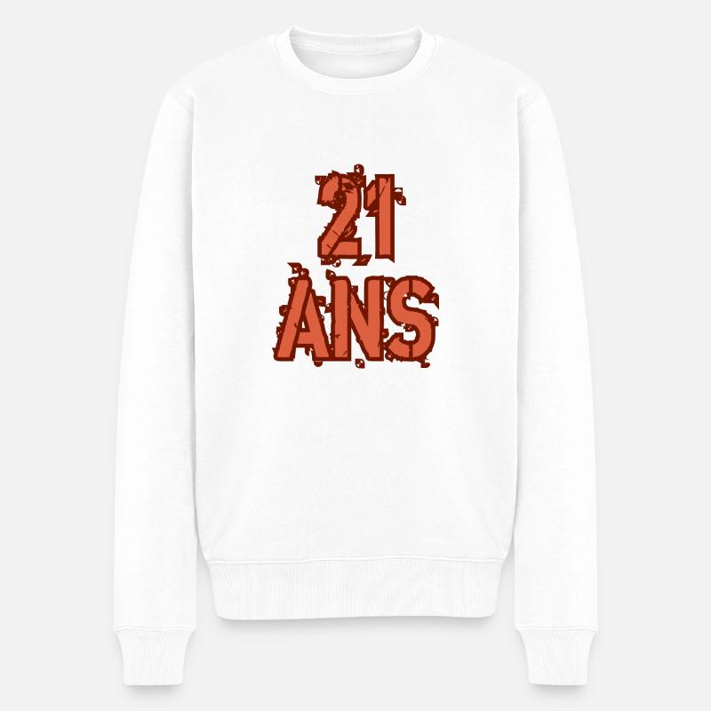 21 ANS - Pull Premium bio Homme - blanc