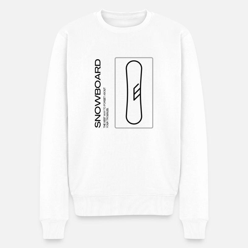 Snowboard - Oubliez vos soucis ! - Pull Premium bio Homme - blanc
