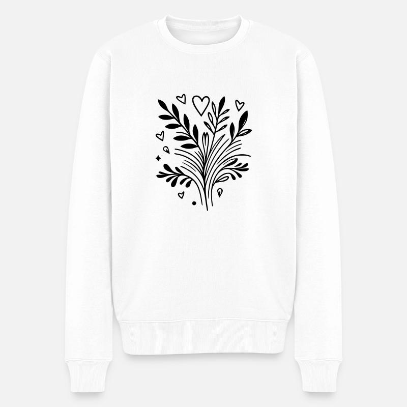 Herzbaum Ast - Männer Premium Bio Pullover - Weiß