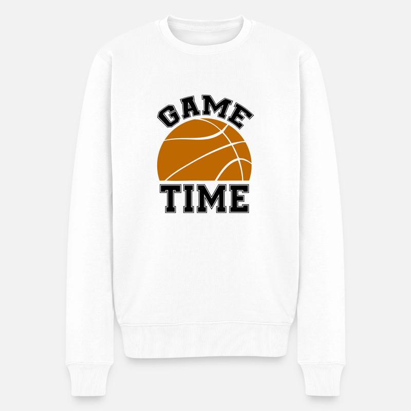 Temps de match de basket-ball - Pull Premium bio Homme - blanc