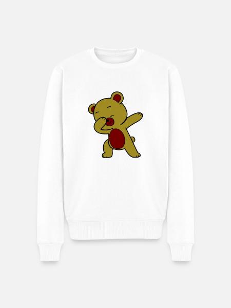 dabbing bär - Männer Premium Bio Pullover - Weiß