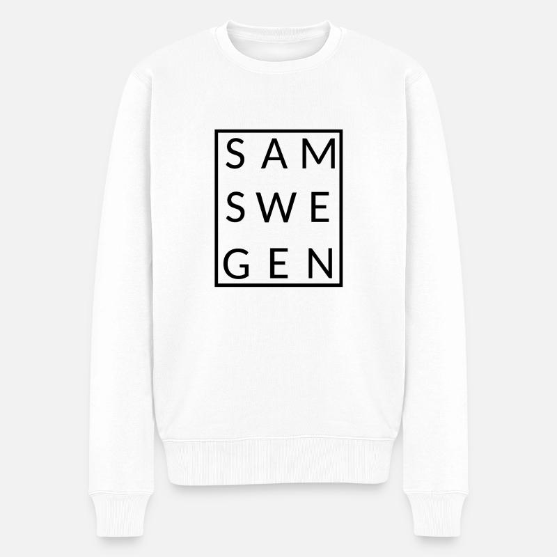 Samswegen eingerahmt - Männer Premium Bio Pullover - Weiß