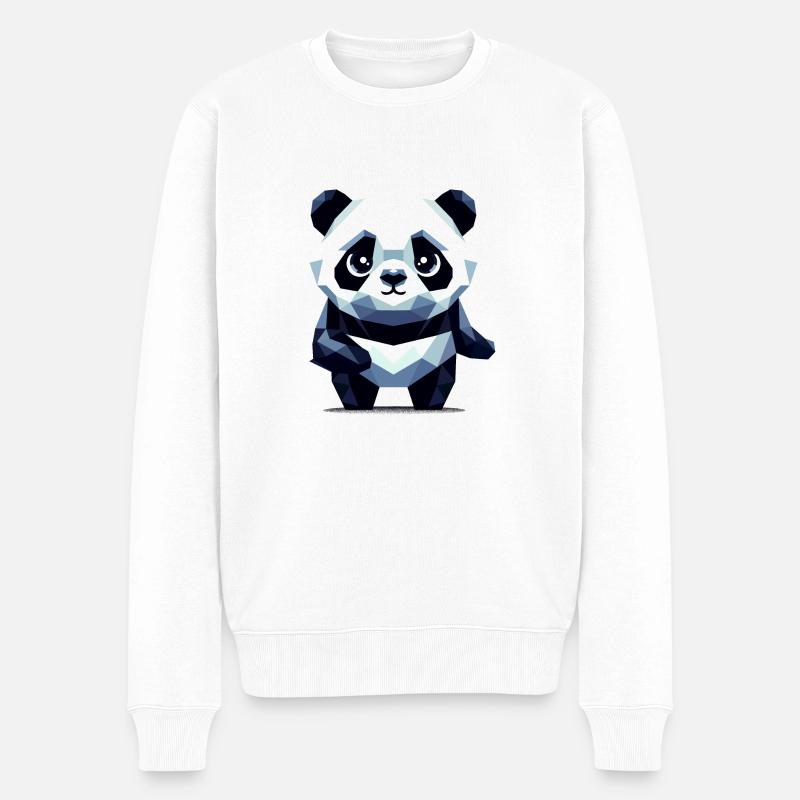 Panda polygonal - Pull Premium bio Homme - blanc