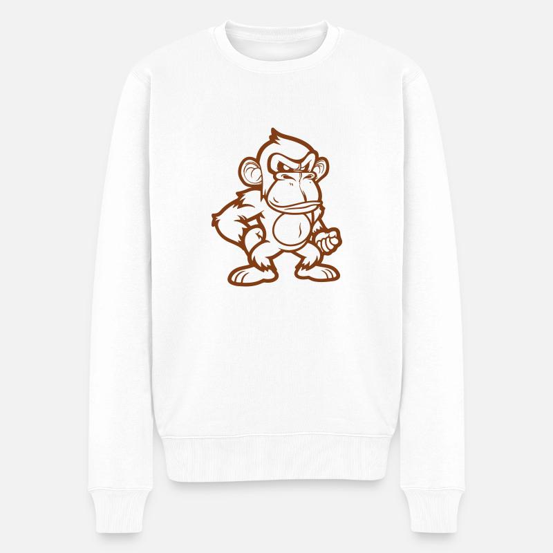 Bande dessinée Singe - Pull Premium bio Homme - blanc