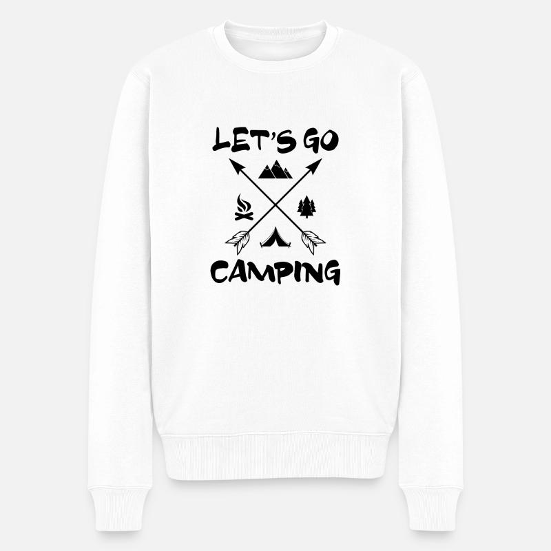 Camping Wohnmobil Wohnwagen Abenteuer - Männer Premium Bio Pullover - Weiß