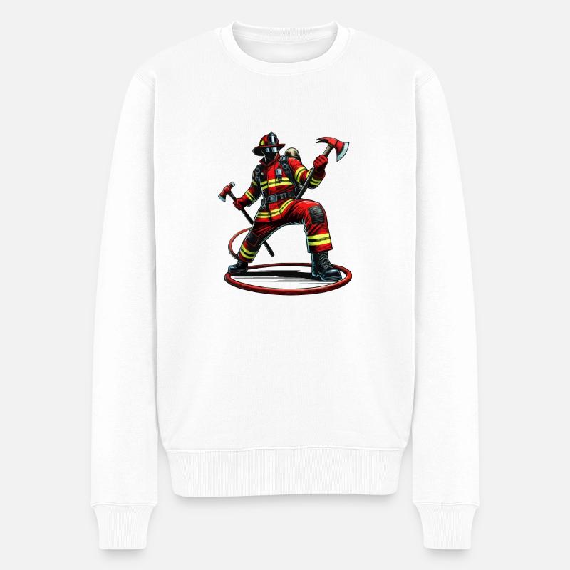 Pompier Pompier - Pull Premium bio Homme - blanc